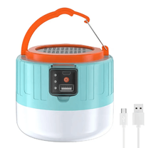 Lādētājs-akumulators (Power bank), portatīvā laterna BORUiT Portable Solar Lantern YHX-0217, 2400 mAh, 10 W, zila "electric blue" krās.