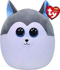 Mīkstā rotaļlieta TY Slush Husky, balta krās./pelēka krās., 30 cm