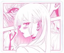 Pelės kilimėlis ATK Anime Reverie, 49 cm x 42 cm x 0.4 cm, balta sp./rožinė sp.