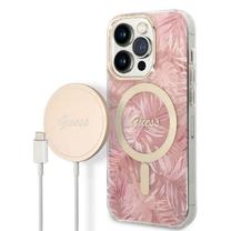 Telefona maciņa un lādētāja komplekts Guess GUBPP14XHJEACSP, rozā krās., Apple