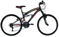 Dviratis kalnų Henry Hogan MTB Full Susp, 26 ", juoda sp./raudona sp.