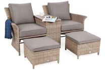 Lauko sofa Milos Plus, smėlio sp., 72 cm x 164 cm x 84 cm