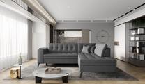 Kampinė sofa Lanvin Flores 5, tamsiai pilka sp., dešininė, 210 x 260 cm x 93 cm
