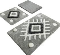 Комплект ковриков для ванны Foutastic Punica 359CHL3252, белый цв./серый цв., 100 см x 60 см