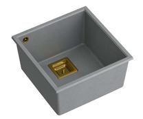 Virtuves izlietne Quadron David 40, granīts, 42 cm x 41 cm x 22.5 cm, zelta krās./sudraba krās.