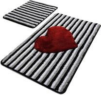 Комплект ковриков для ванны Foutastic Heart Line 359CHL2135, белый цв./черный цв./красный цв., 100 см x 60 см