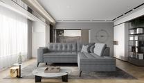 Kampinė sofa Lanvin Gojo 5, pilka sp., dešininė, 210 x 260 cm x 93 cm