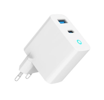 Telefono įkroviklis Gembird TA-UC-PDQC30L-W-01, USB Type C/USB Type A, 12 cm, balta sp., 30 W