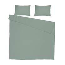 Patalynės užvalkalų komplektas Domoletti Solid WATER GREY, tamsiai žalia sp., 50 x 70 cm, 200 x 220 cm, 3 d.