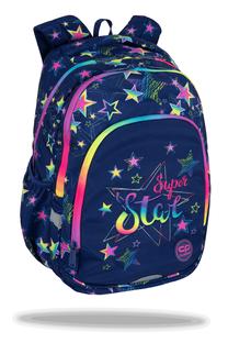 Skolas mugursoma CoolPack Prime Pro Stars, zila krās./dzeltena krās./rozā krās., 41 cm x 31 cm x 15 cm