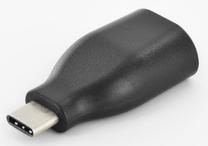 Adapteris Assmann SuperSpeed Adapter USB C/USB A USB C plug, USB A jack, melna krās.