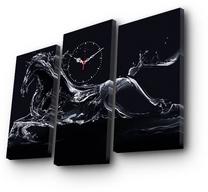Laikrodis - paveikslas Wallity Canvas 3PATCS-5, balta sp./juoda sp., 66 cm x 45 cm