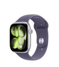 Išmanusis laikrodis Apple Watch Series 11 GPS 46mm MEVA4ET/A, silver aliuminio korpusas su purple fog sport dirželiu - M/L
