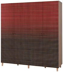 Spinta Kalune Design Imaj 221, juoda sp./raudona sp./sonoma ąžuolo sp., 180 cm x 52 cm x 192 cm