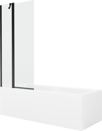 Ванна со стенкой, встраиваемая Mexen Cubik, 160 см x 70 см x 40 см, прямоугольный, прозрачный цв./белый цв.
