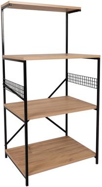 Pastatoma lentyna Kalune Design Anemon, juoda sp./pušies sp, 124 cm x 45 cm x 60 cm