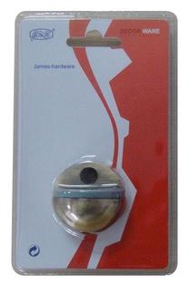 Durų atrama James Hardware DS039CC, 3.4 cm, Ø 4.5 cm, plastikas/guma/plienas, žalvario sp.