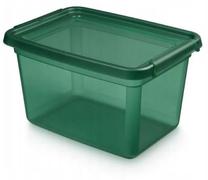Daiktadėžė su dangčiu, daiktų saugojimo Orplast Base Store Pine, 15 l, skaidri sp./žalia sp., 38 x 28 x 22.5 cm