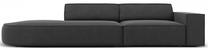 Sofa Micadoni Home Jodie Rounded 3 Seats, tamsiai pilka sp., kairinė, 262 x 102 cm x 70 cm