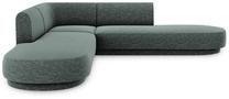 Kampinė sofa Micadoni Home Miley Chenille Symmetrical 5 Seats, žalia sp., 220 x 220 cm x 74 cm