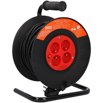 Ilgintuvas su rite Faster Tools Black&Orange 659, 3 x 1,5 mm², 25 m, 4 lizdų, juoda sp.