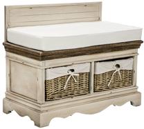 Suoliukas Home4you Samira 13729, rudas/baltas, 90 cm x 42 cm x 70.5 cm