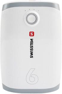 Lādētājs-akumulators (Power bank) Swissten, 6000 mAh, balta krās.