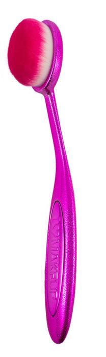 Birstīte, sārtumiem Makeup Revolution London Oval Cheek Brush, rozā krās.