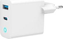 Telefono įkroviklis Gembird TA-UC-PDQC45L-W-01, USB Type C/USB Type A, balta sp., 45 W