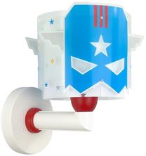 Lampa sienas Dalber Little Heroes 61819, E27, 1 x 15 W, zila krās./balta krās. / balta krās., 15 x 15 cm