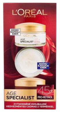 Veido kremų rinkinys L’Oréal Paris Age Specialist 45+ Day & Night, 100 ml, 45+, SPF 20, 2 vnt.