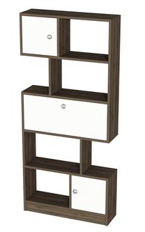 Pastatoma lentyna Kalune Design Tutku, balta sp./riešuto sp., 168.3 cm x 75 cm x 22 cm