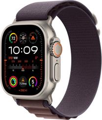 Viedais pulkstenis Apple Watch Ultra 2 GPS + Cellular, 49mm Titanium Indigo Alpine Loop Medium LT, titāna krās.