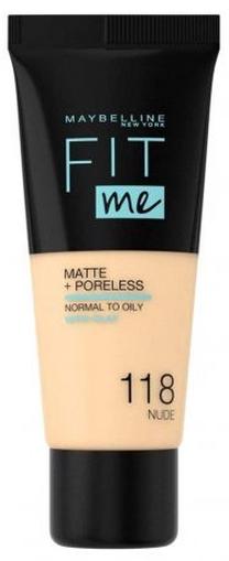 Skystas makiažo pagrindas Maybelline Fit Me Matte + Poreless Clay 118, 118 nude, 30 ml