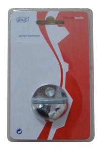 Durų atrama James Hardware DS013CC, 2.5 cm, Ø 4.5 cm, plastikas/guma/plienas, chromo sp.