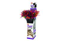 Žaislas katėms ant pagaliuko Karlie Tickler Feathers, raudona sp., 59 cm