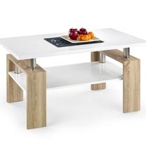 Žurnalinis staliukas H MDF, ąžuolo sp./balta sp., 110 cm x 60 cm x 55 cm