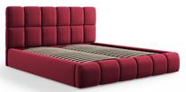Lova dvigulė Micadoni Home Bellis Velvet, 200 x 200 cm, raudona sp., be čiužinio, su grotelėmis