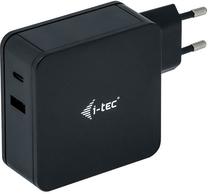 Telefono įkroviklis i-Tec, USB Type C/USB/AC, juoda sp., 60 W