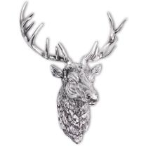 Kalėdinė dekoracija VLX Deer Head 243487, 32 cm, sidabro sp.