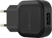 Telefona lādētājs Qoltec, USB/AC, melna krās., 12 W