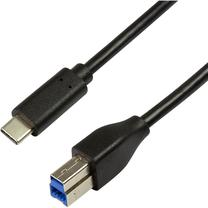 Kabelis Logilink USB-C - USB-B CU0163 USB-C, USB-B, 2 m, melna krās.
