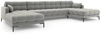 Sofa Micadoni Home Mamaia Panoramic, šviesiai pilka sp., 383 x 185 cm x 75 cm