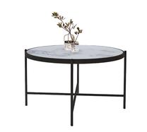 Kavos staliukas Kalune Design Rotto, balta sp./juoda sp./pilka sp., 75 cm x 75 cm x 45 cm