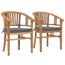 Lauko kėdžių rinkinys VLX Garden Chair 49431, ruda sp., 61 cm x 58 cm x 88 cm, 2 vnt.