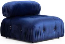 Krėslas Hanah Home Bubble O1 Velvet, mėlyna sp., 95 cm x 95 cm x 75 cm