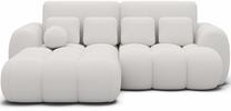 Kampinė sofa - lova Covelion Velvet Paolli 01, balta sp., kairinė, 167 x 260 cm x 105 cm