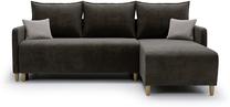Kampinė sofa - lova Polak Meble Etro Sierra 749/742, juoda sp., 150 x 219 cm x 85 cm