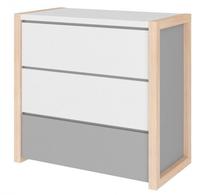 Komoda Bellamy, balta sp./pilka sp., 87 cm x 50 cm x 90 cm