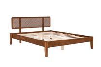 Кровать полтора места Kalune Design Izabelya, 140 x 190 cm, ореховый цв., без матраса, с решеткой